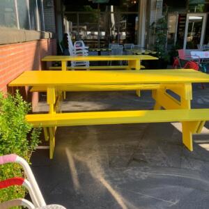 Gekleurde picknicktafel 250 cm